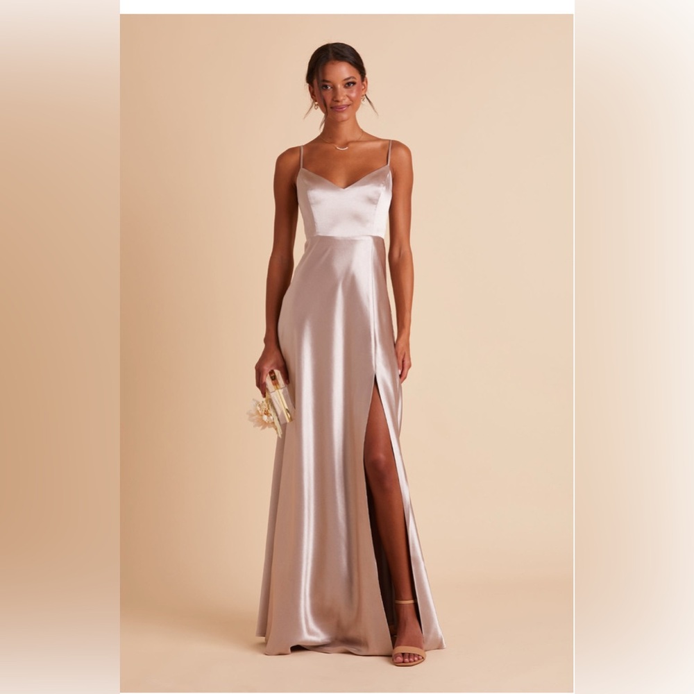 Birdy Grey Satin Maxi Dress in Light Pink